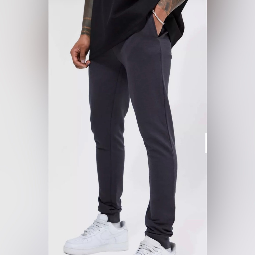 Boohoo Mens Gray Tapered Joggers